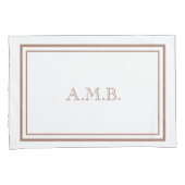 Gepersonaliseerde Luxe Mocha Monogram Standaard Kussensloop (Voorkant-Rechts)