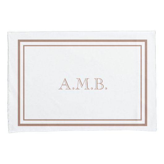 Gepersonaliseerde Luxe Mocha Monogram Standaard Kussensloop (Voorkant-Rechts)