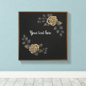 Gepersonaliseerde luxe muurkunst - Elegant gouden  Canvas Afdruk (Insitu (Houten vloer))