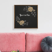 Gepersonaliseerde luxe muurkunst - Elegant gouden  Canvas Afdruk (Insitu (Woonkamer))