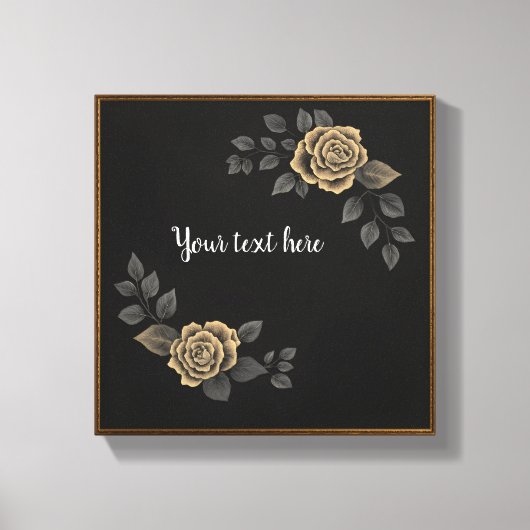 Gepersonaliseerde luxe muurkunst - Elegant gouden  Canvas Afdruk (Voorkant)