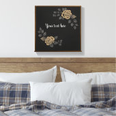 Gepersonaliseerde luxe muurkunst - Elegant gouden  Canvas Afdruk (Insitu (Slaapkamer))