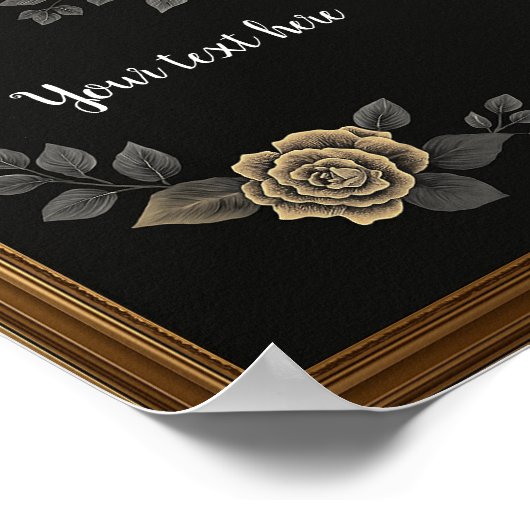 Gepersonaliseerde luxe muurkunst - Elegant gouden  Poster (Hoek)