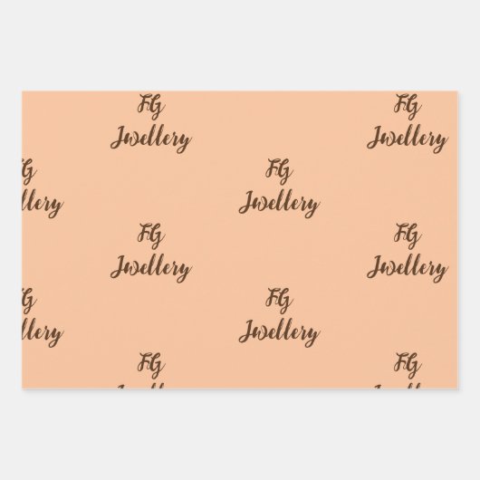 Gepersonaliseerde Luxe Naam Kleine Bedrijfs Verpak Inpakpapier Vel (Voorkant)