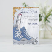 Gepersonaliseerde Luxe Verjaardag Sneaker Ball Par Bedankkaart (Staand voorkant)