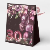 Gepersonaliseerde luxe wijn & ballonnen 30e verjaa bedankdoosjes (Achterkant)