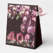 Gepersonaliseerde luxe wijn & ballonnen 40e verjaa bedankdoosjes (Achterkant)