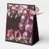 Gepersonaliseerde luxe wijn & ballonnen 60ste verj bedankdoosjes (Achterkant)