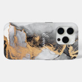 Gepersonaliseerde luxe zwart & gouden Waterverf Case-Mate iPhone Case (Achterkant (horizontaal))