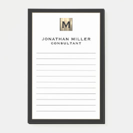 Gepersonaliseerde Luxury Monogram Lined Post-it® Notes