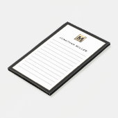 Gepersonaliseerde Luxury Monogram Lined Post-it® Notes (Schuin)