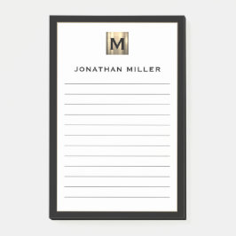 Gepersonaliseerde Luxury Monogram Lined Post-it® Notes