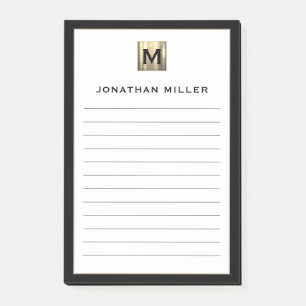 Gepersonaliseerde Luxury Monogram Lined Post-it® Notes