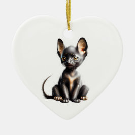 Gepersonaliseerde Lykoi Kitten Keramisch Ornament