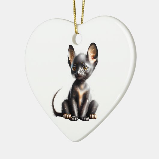 Gepersonaliseerde Lykoi Kitten Keramisch Ornament (Links)