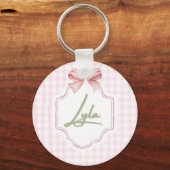 Gepersonaliseerde Lyla Baby Meisje Kwekerij Bow &  Sleutelhanger (Voorkant)