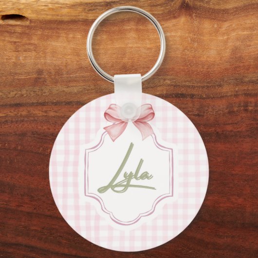 Gepersonaliseerde Lyla Baby Meisje Kwekerij Bow & Sleutelhanger (Voorkant)