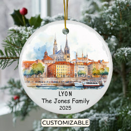 Gepersonaliseerde Lyon Ornament, Frankrijk Keramisch Ornament