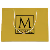 Gepersonaliseerde M Gold Gift Bag met Initiaal & N Groot Cadeauzakje (Voorkant)
