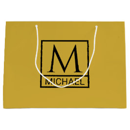 Gepersonaliseerde M Gold Gift Bag met Initiaal & N Groot Cadeauzakje