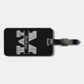Gepersonaliseerde M Initiaal Silver Monogram Jouw  Bagagelabel (Achterkant horizontaal)