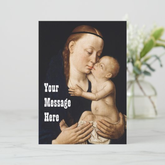 Gepersonaliseerde Maagd en Kind Moederdag 2021 Bedankkaart (Staand voorkant)