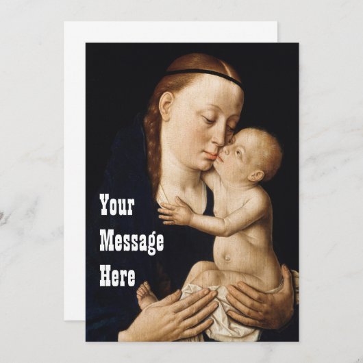 Gepersonaliseerde Maagd en Kind Moederdag 2021 Bedankkaart (Voorkant / Achterkant)