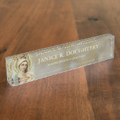 Gepersonaliseerde Maagd Mary Marble Name Bord Naambordje (Zijkant)