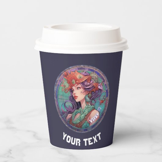 Gepersonaliseerde Maagd sterrenbeeld Papieren beke Papieren Bekers (Achterkant)