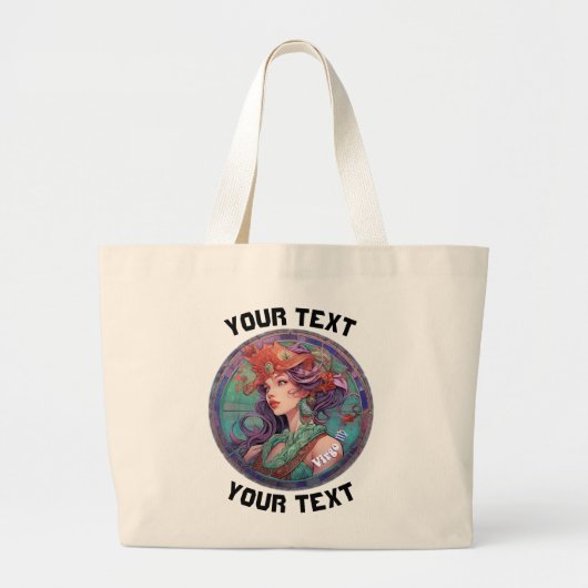 Gepersonaliseerde Maagd Zodiac Grote Tote Bag (Voorkant)