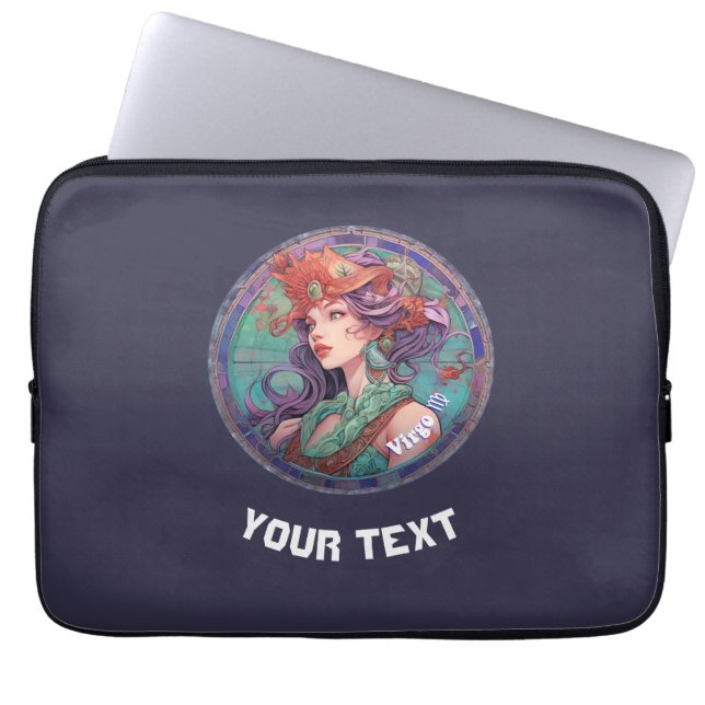 Gepersonaliseerde Maagd Zodiac Laptop Sleeve (Voorkant)