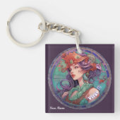 Gepersonaliseerde Maagd Zodiac Sleutelhanger (voorkant)