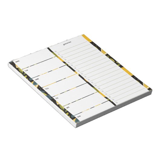 Gepersonaliseerde maaltijdplanner met fruitpatroon notitieblok (Schuin)