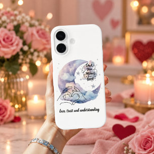 Gepersonaliseerde Maan en Terug Liefde iPhone 16 Hoesje