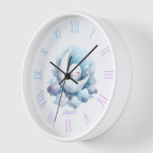 Gepersonaliseerde Maan en Wolken Baby Klok (Hoek)