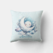 Gepersonaliseerde Maan en Wolken Baby Klok Kussen (Achterkant)