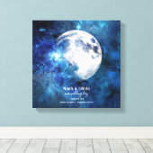 Gepersonaliseerde Maan fase ontmoetingsplaats Mono Canvas Afdruk (Insitu (Houten vloer))