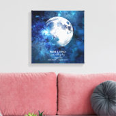 Gepersonaliseerde Maan fase ontmoetingsplaats Mono Canvas Afdruk (Insitu (Woonkamer))