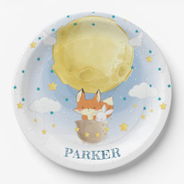 Gepersonaliseerde maan luchtballon papieren bordje