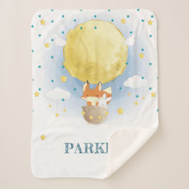Gepersonaliseerde maan luchtballon sherpa deken