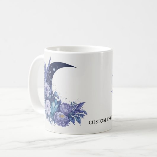 Gepersonaliseerde Maan Waterverf Celestial Paarse Koffiemok (Voorkant links)