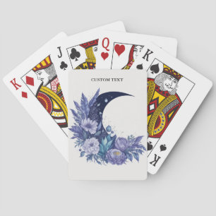 Gepersonaliseerde Maan Waterverf Celestial Paarse Pokerkaarten