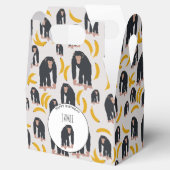 Gepersonaliseerde maandag-chimpansee & bananen-dag bedankdoosjes (Geopend)