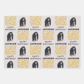 Gepersonaliseerde maandag-chimpansee & bananen-dag inpakpapier vel (Voorkant)