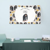 Gepersonaliseerde maandag-chimpansee & bananen-dag spandoek (Beurs)