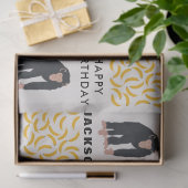 Gepersonaliseerde maandag-chimpansee & bananen-dag tissuepapier (Geschenk)