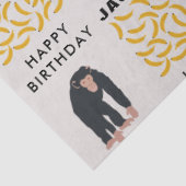 Gepersonaliseerde maandag-chimpansee & bananen-dag tissuepapier (Detail)