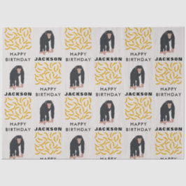 Gepersonaliseerde maandag-chimpansee & bananen-dag tissuepapier