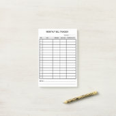 Gepersonaliseerde maandelijkse factureringstracker post-it® notes (Op bureau)