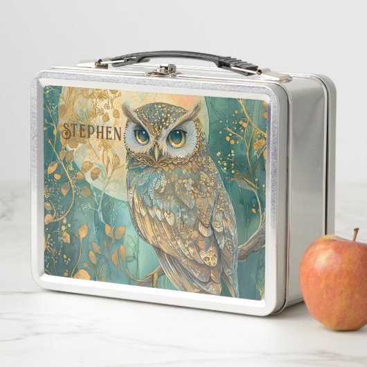 Gepersonaliseerde Maanverlichte Uil Emerald Forest (In situ)